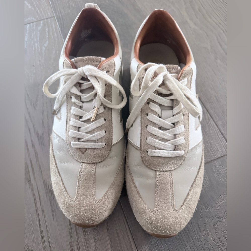 Bared Footwear Stork Beige Leather & Suede Sneakers